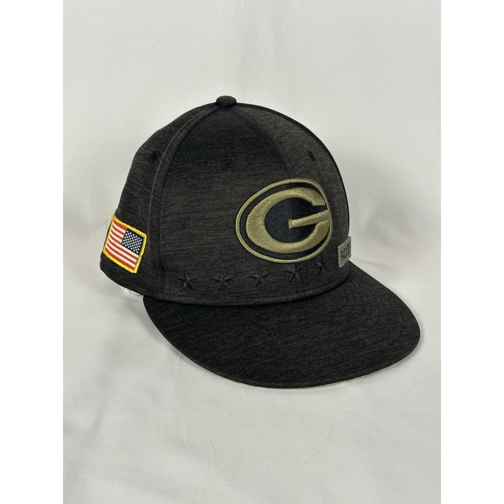 Green Bay Packers 59FIFTY Fitted Hat 6 7/8 New Era NFL Salute to Service Camo
